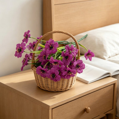 12 pièces de fleurs artificielles sans décoloration, plantes de faux jardin, décoration de boîte de fenêtre de jardin, jardin extérieur intérieur, décoration de printemps et d'été