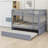 Bunk Bed with Trundle, Ladder and Guardrails, Convertible to Two Individual Bed