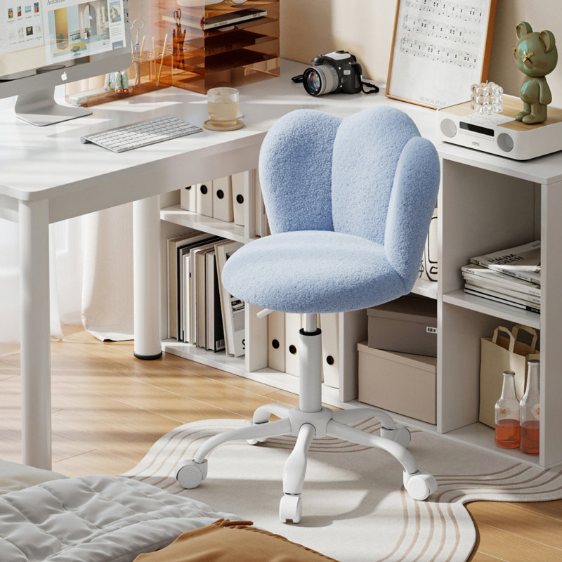 Office Chair, Blue Boucle