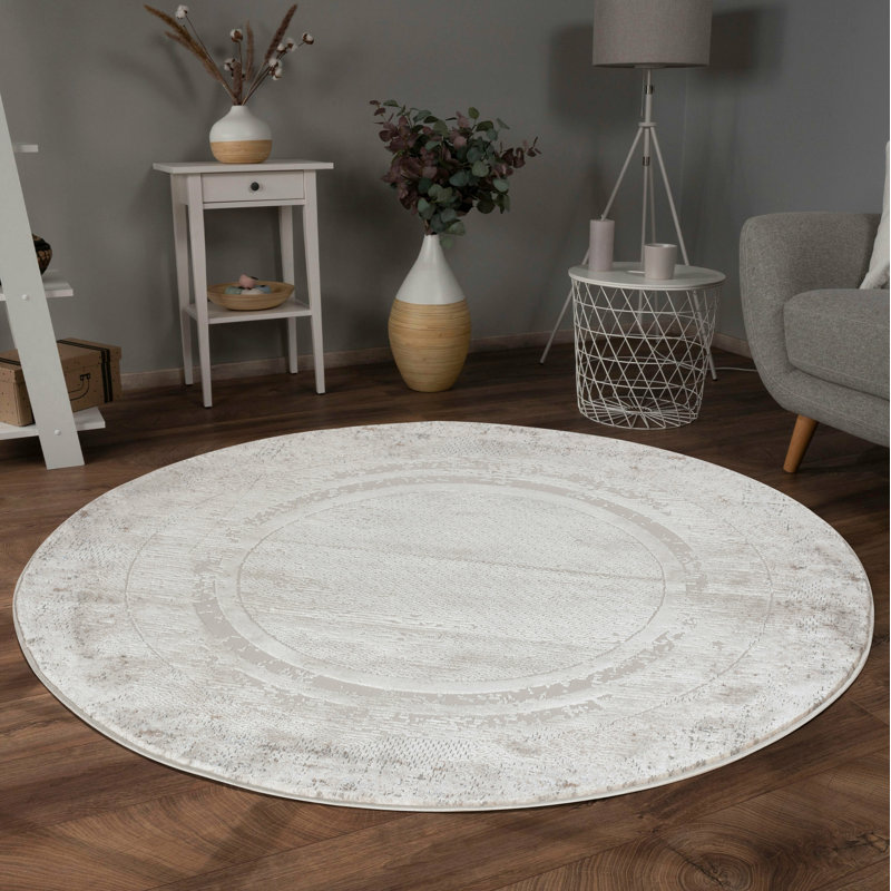 Derryhirk Cotton Abstract Indoor Rug, Round 7'9"