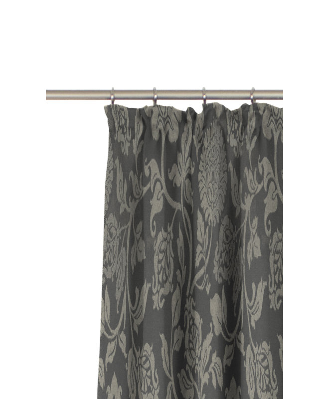 Loman Pencil Pleat Single Curtain, opaque, 132cm Width x 245cm Drop, Grey/Brown/Blue