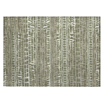 Machine Washable Indoor/Outdoor Chantille ACN2540 Abstract Rug