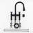 Bridge Kitchen Faucet with Cross Handle, Pull Down Sprayer, 8 Inch 3 Holes Widespread Sink Faucet-63609100