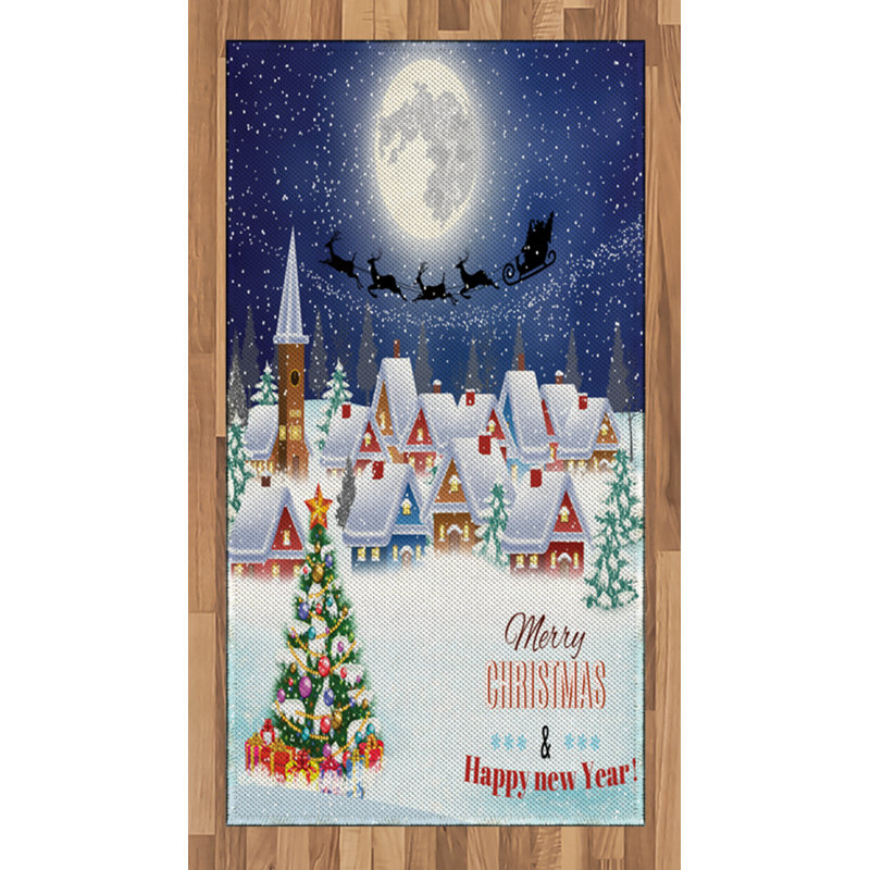 Christmas High Density Long Fiber Poly Threads Decorative Area Rug Carpet, Rectangle 2'7" x 5'