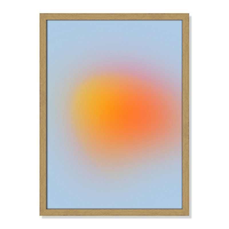 " Neon Orange Glow " by My Mind, 23" H x 17" W x 1.25" D  , Natural Slim Unmatted Picture Framed