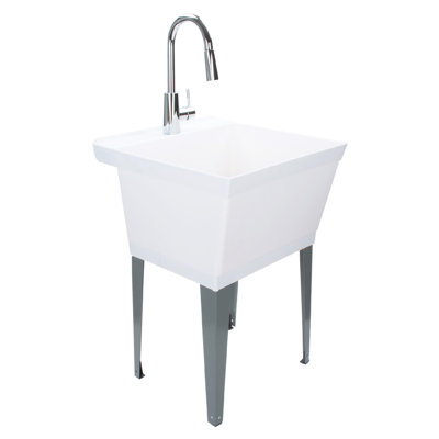 22.875 " L x 23.5 " W Freestanding Laundry Sink with Faucet