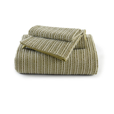 Cozy Cotton Bedding Sets, Green Waffle Texture Duvet Cover For All-season Comfort