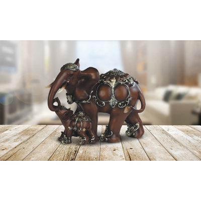 Figurine éléphant en bois 8 po H