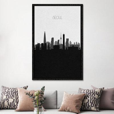 Seoul, South Korea City Skyline by Ayse Deniz Akerman - Print on Canvas