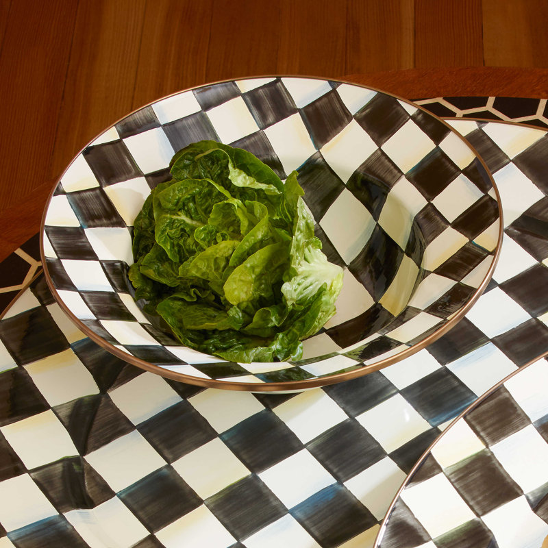 Serving Bowl, White/Black