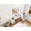 Meuble-lavabo mural de 42 po avec lavabo de comptoir en résine et 1 tablette de rangement, 2 portes à fermeture douce (KD-Packing)-129505103-129505106-129505107