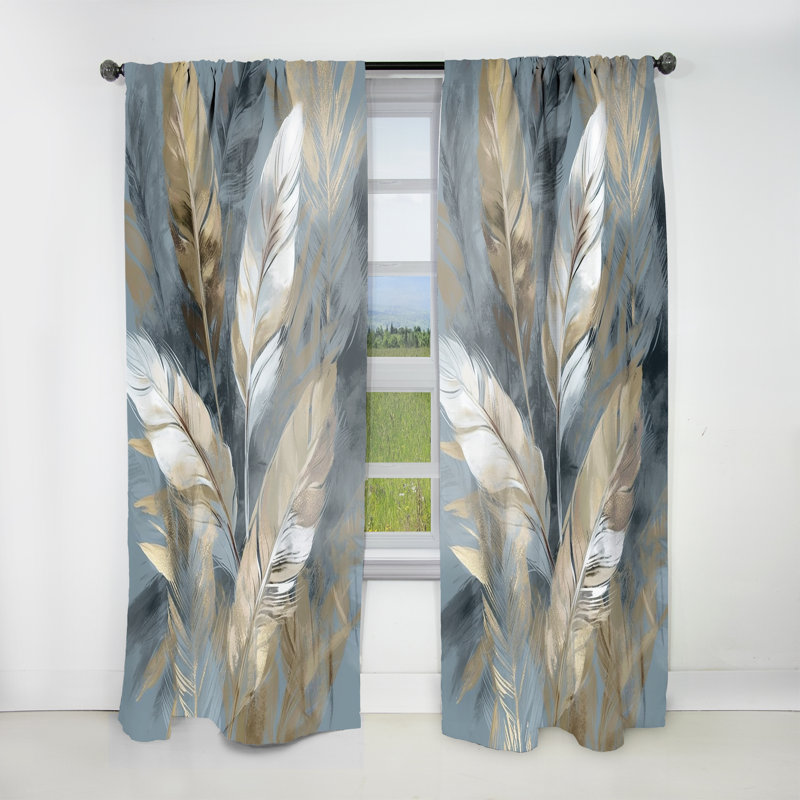 Gold And Grey Impressions Of Bohemian Energy II - Traditional Velvet Curtain - 1 panel, 52" W x 63" L
