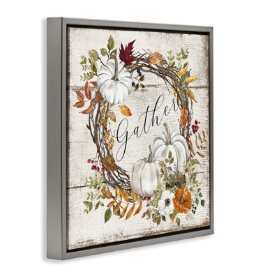 Gather Autumnal Wreath Giclee Art by LSR Design Studio