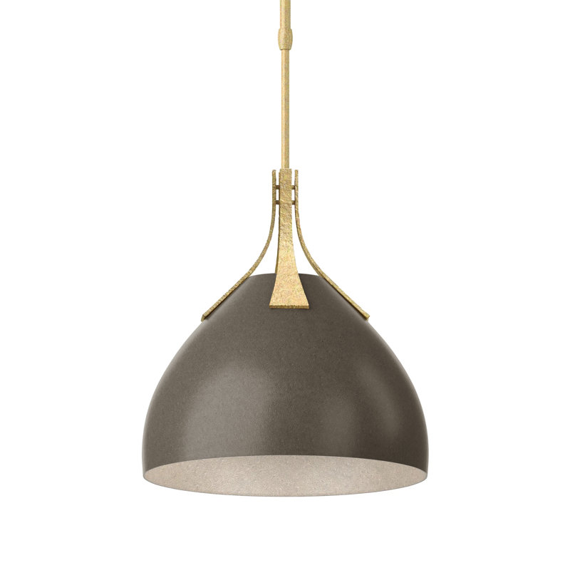 Summit 1 - Light Single Dome Pendant, Dark Smoke, Modern Brass