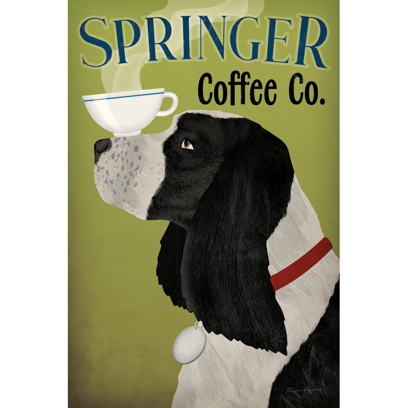 " Springer Coffee Co " by Ryan Fowler, 12" H x 8" W, Maple Single Picture Framed Paper with Mat