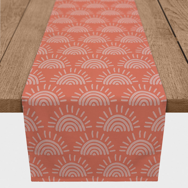 Chemin de table rectangulaire, 72 po x 16 po, Rose / gris