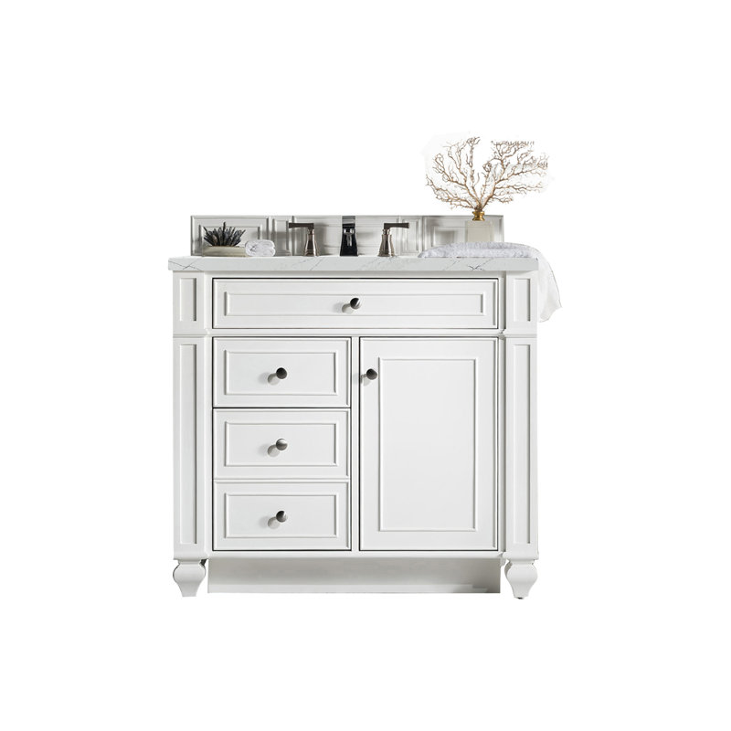 Bristol 36'' W Single Vanity, Bright White, Ethereal Noctis, 8" Widespread