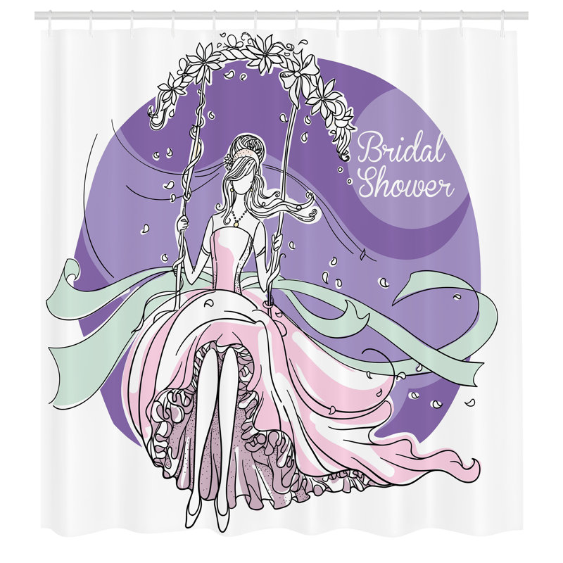 The Party Aisle Purple Shower Curtain Party Dress Bride Purple and Pale  Pink | Wayfair