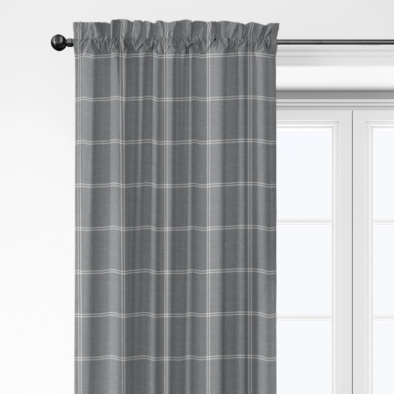 Ensemble de 2 panneaux de rideaux en coton gris Shay, L 50 po x L 108 po