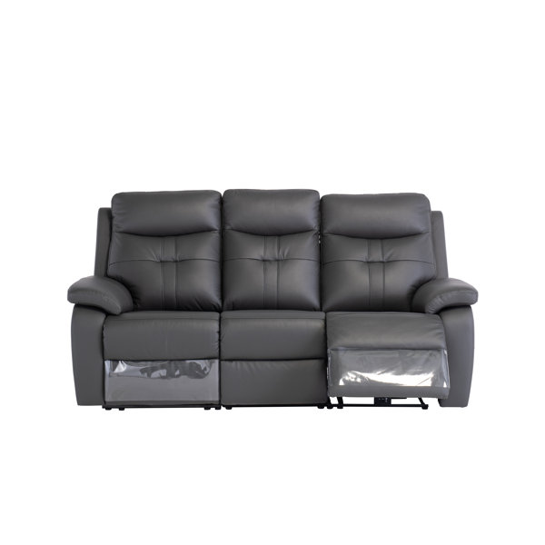 World Furniture Genuine Leather 3 Seater Reclining Sofa | Wayfair.co.uk