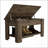 Austin Storage Table, One Extendable Table Shelf, Four Legs, Lower Shelf