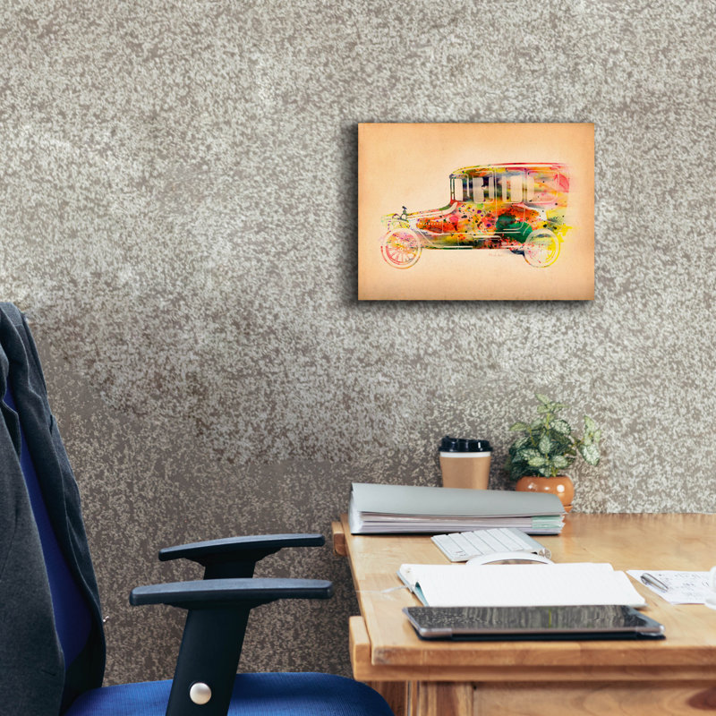 «Folsfagen Car 3» par Mark Ashkenazi, art mural sur toile, H 12 po x l 16 po x P 0,75 po