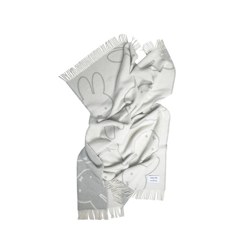 Throw Blanket, White/Gray