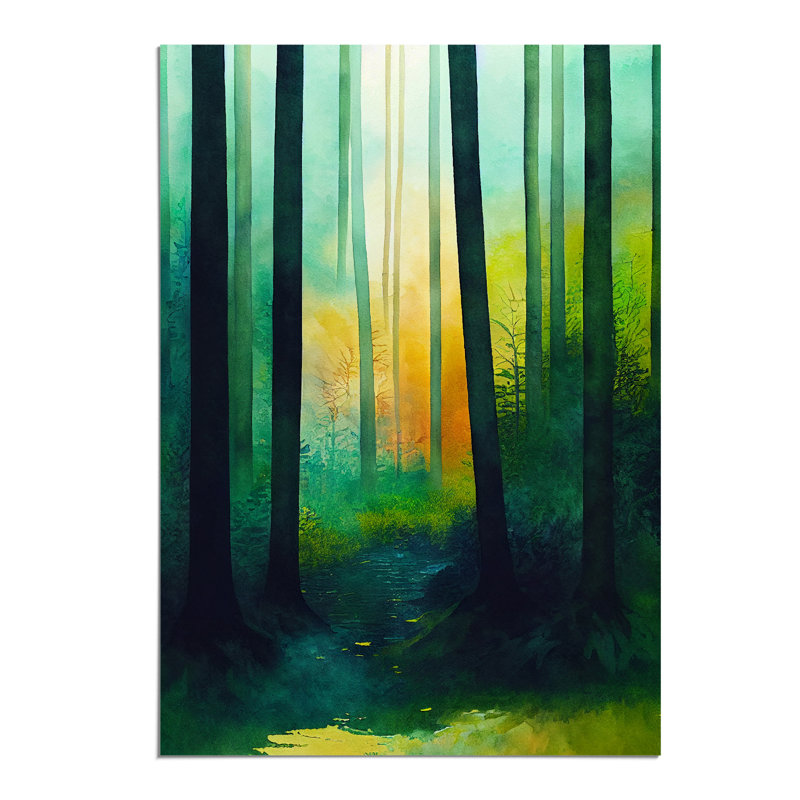 Vibrant Forest No.1 - Wall Art, 29.7cm H x 21cm W, Paper, No Matte