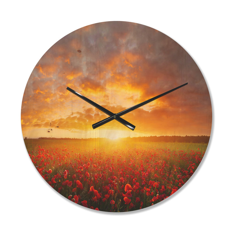 Horloge murale Poppy Field, Moyenne