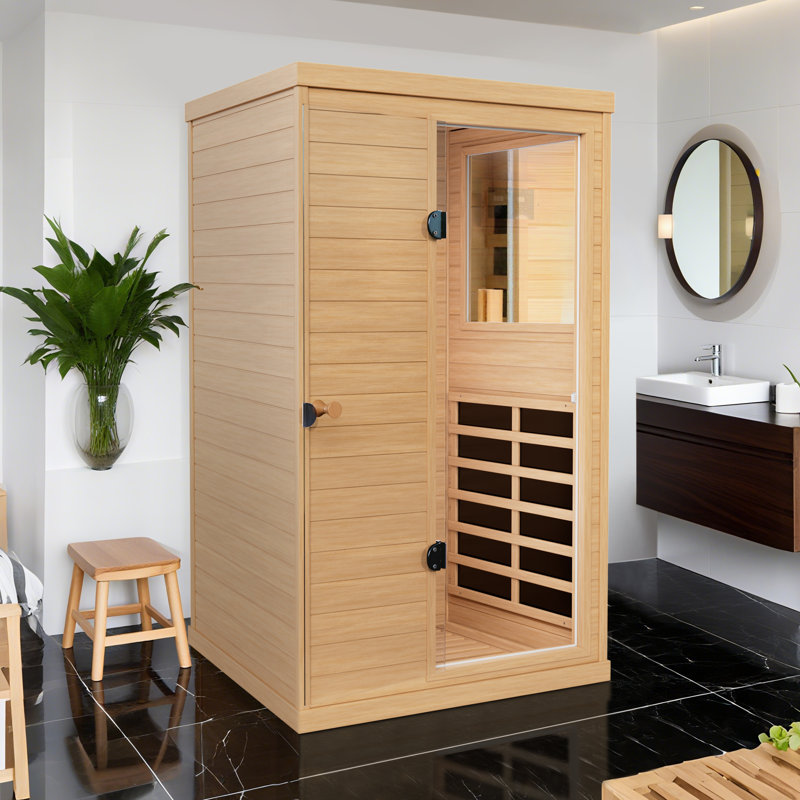 62,6 "H Porte intérieure droite Sauna infrarouge intérieur Sauna personnel avec haut-parleur Bluetooth et panneau de commande