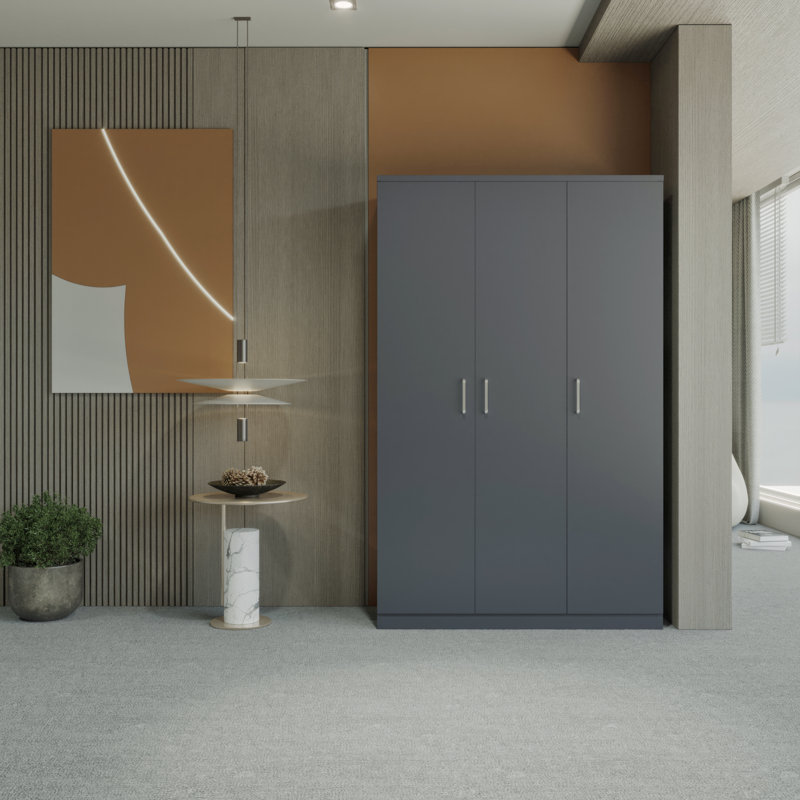 Sumrah 3 Door Wardrobe, Grey