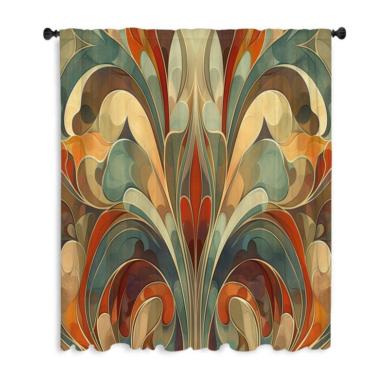 Rideaux à motif floral et voilages à motif floral - 1 panneau occultant, L 53 po x L 99 po