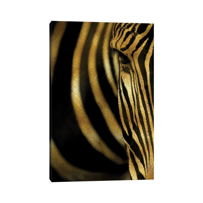 Zèbre par Alexander Venancio - impression sur toile tendue, H 26 po x l 18 po x 1,5 po