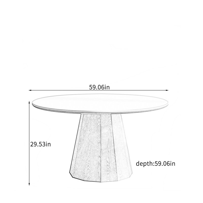 Table de salle à manger Wallraff, H 29,53 po x L 59,06 po x l 59,06 po