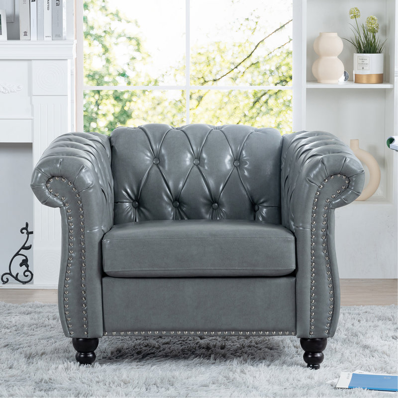 1 Seater Sofa For Living Room, Grey