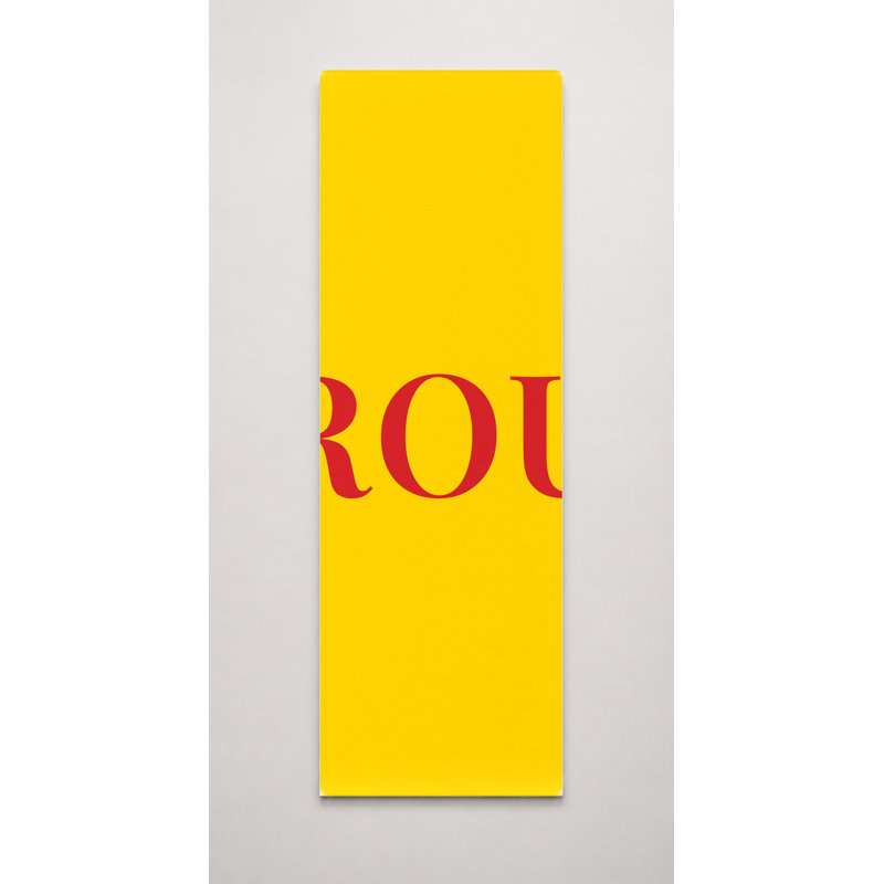 Art mural sur toile, drapeau jaune du monde roux, monogramme de luxe, H 36 po x l 12 po