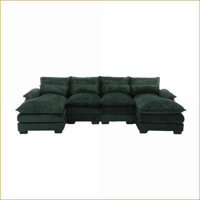 Canapé modulaire modulaire en U en chenille modulaire réversible pour salon | Boucle | Standard