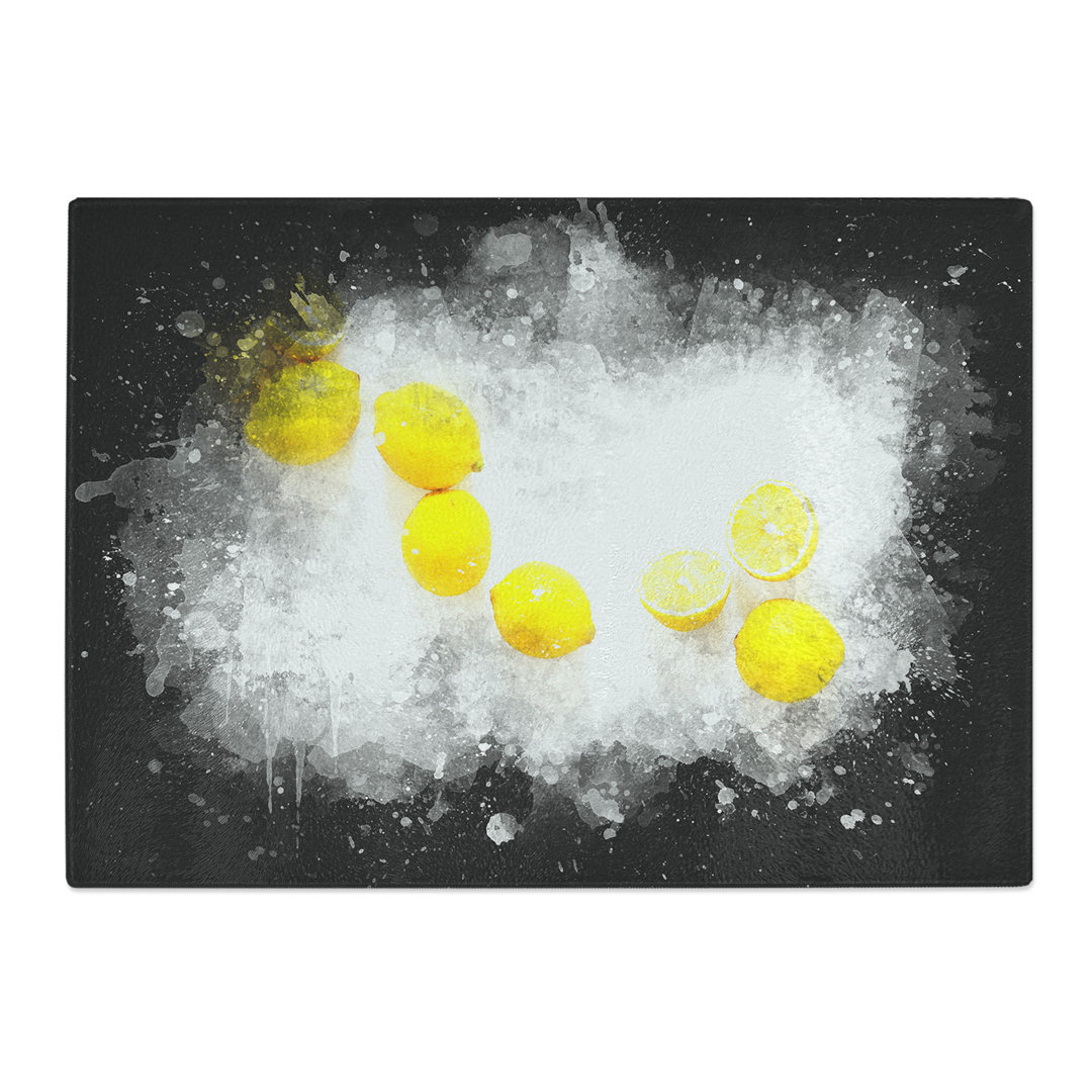 Tempered Glass Lemon Fruit Chopping Board