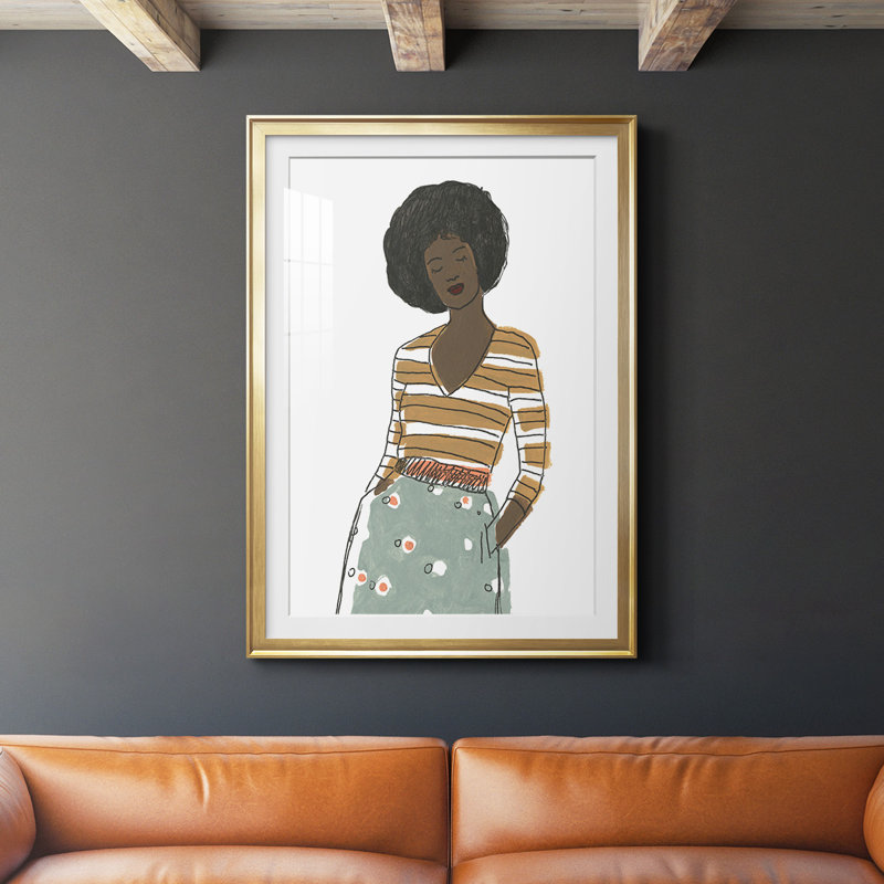 Fashion Vignette II par - impression sur, Cadre doré, H 42,5 po x l 30,5 po x P 1 po