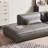 Gray Genuine Leather Modular Sofa cushion couch