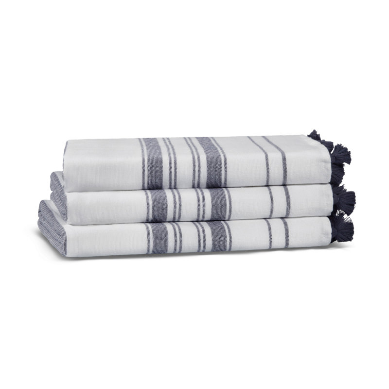Premium 100% Cotton Bath Towel, 39.4 x 70.9 inches | 300 g/m², Soft & Absorbent | Elegant White & Dark Blue Design | Machine Washable, Tumble Dry Low, Perfect for Home or Spa Use, Luxurious Comfort