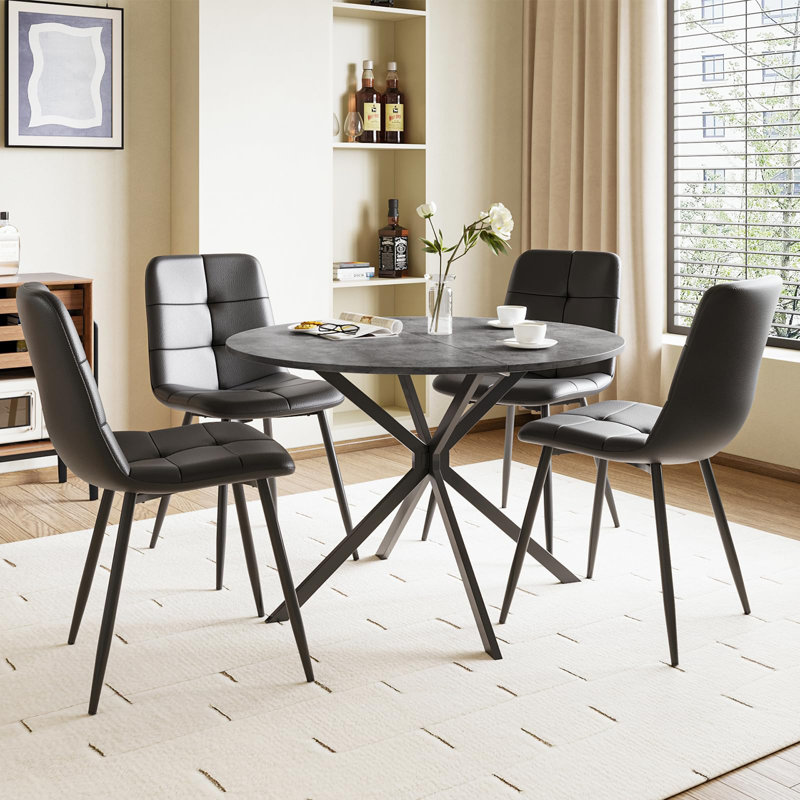 4 - Person Dining Set, Grey, Black