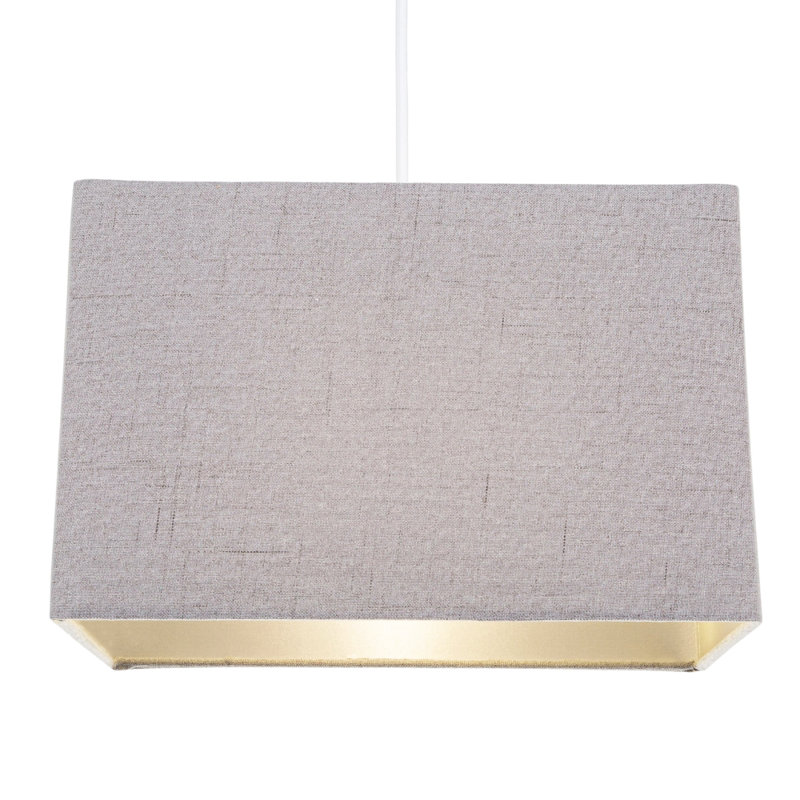 Ibiza Contemporary and Sleek Linen Fabric Lampshade, 19.3cm H x 29.5cm W x 16cm D, Grey