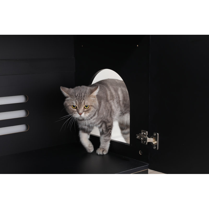Litter Box Enclosure, 32" High Large Litter Box Furniture, Modern Cat Litter Box Enclosure With Hidden Storage, Side Table, End Table