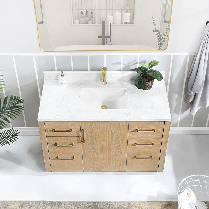 San 48'' Washed Ash Gray Single Bathroom Vanity