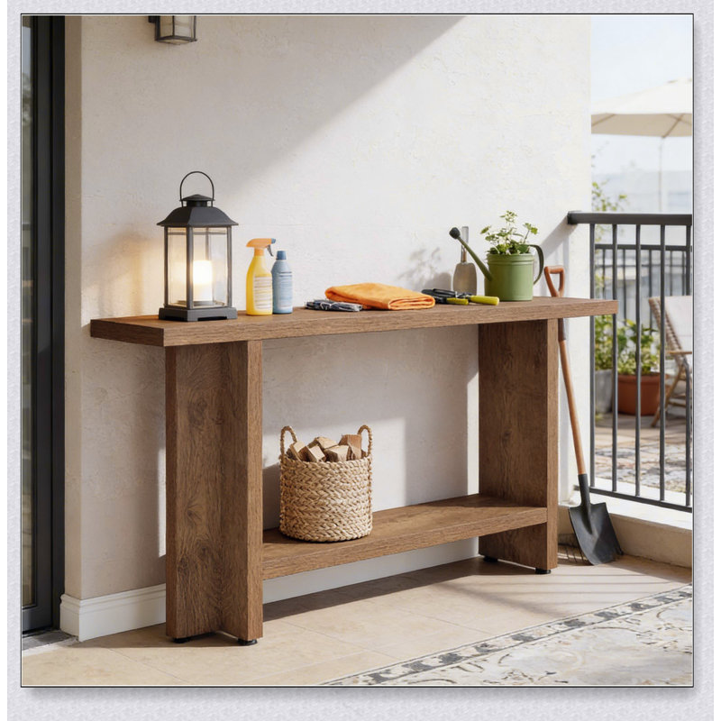 Table de canapé à double couche avec rangement, table de couloir, console