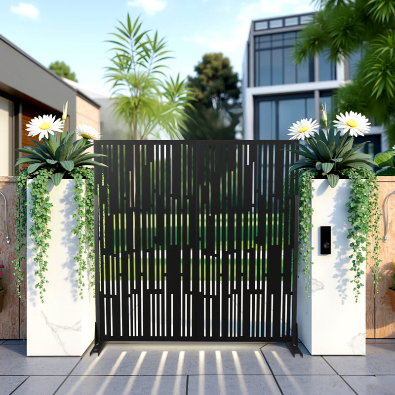 Écran d'intimité 72 po, panneaux d'intimité décoratifs autoportants pour balcon, cour et jardin