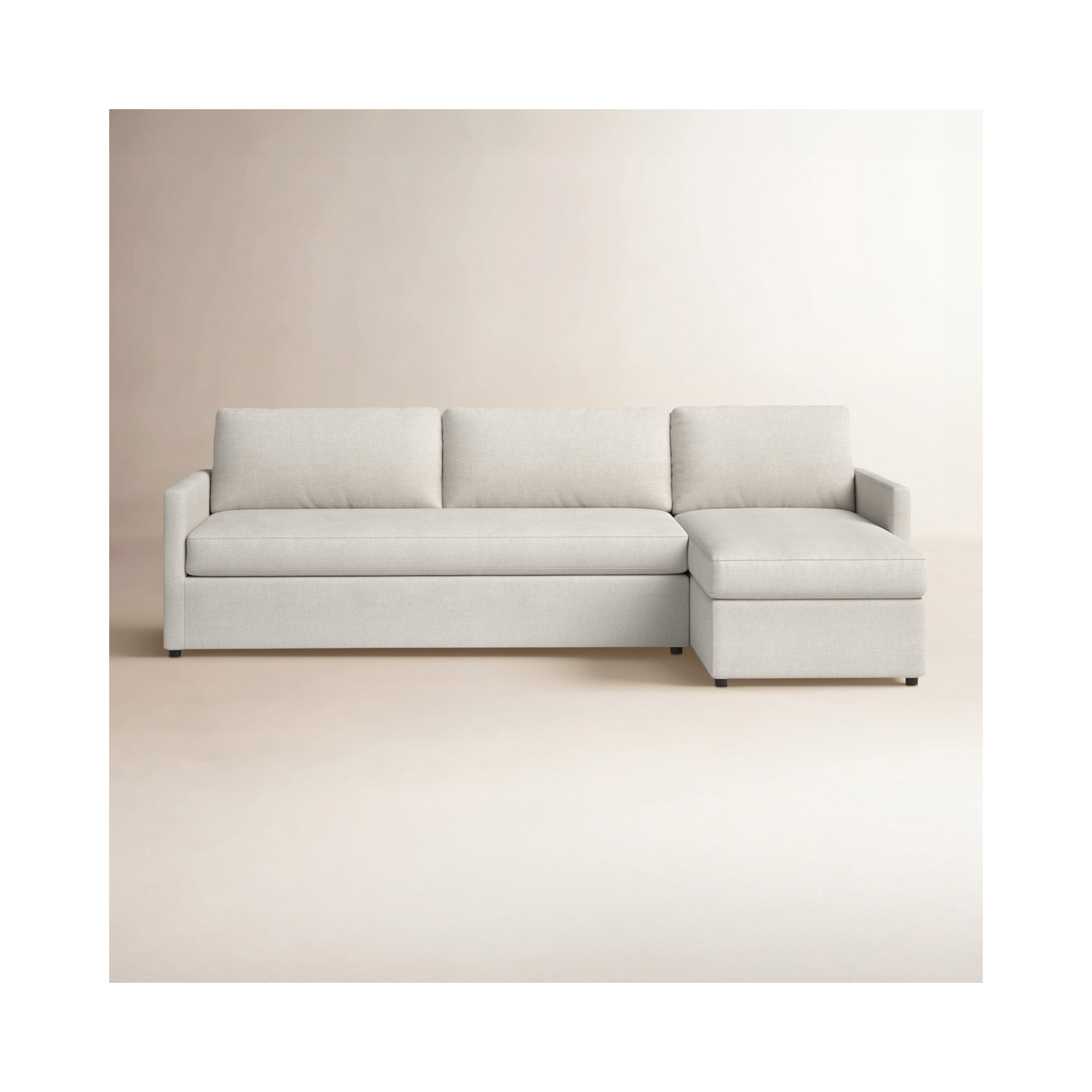 Damari 2 - Piece Upholstered Chaise Sectional, Nomad Snow Crypton® Chenille, Right Hand Facing