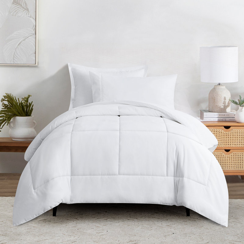 Ensemble d'édredon en microfibre 5/7-pièces , Édredon de grande taille et 6 pièces supplément, Lavande / Gris clair