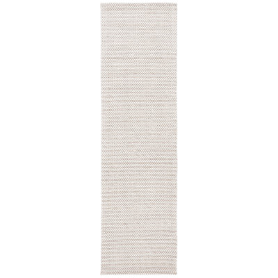 Tapis brun clair / ivoire en laine à tissage plat Roque